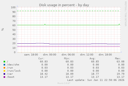 Disk usage in percent