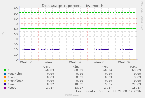 Disk usage in percent
